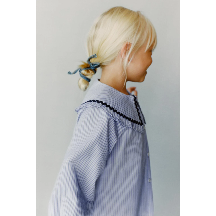 Рубашка с воротником петер-пен и отделкой сколопендры