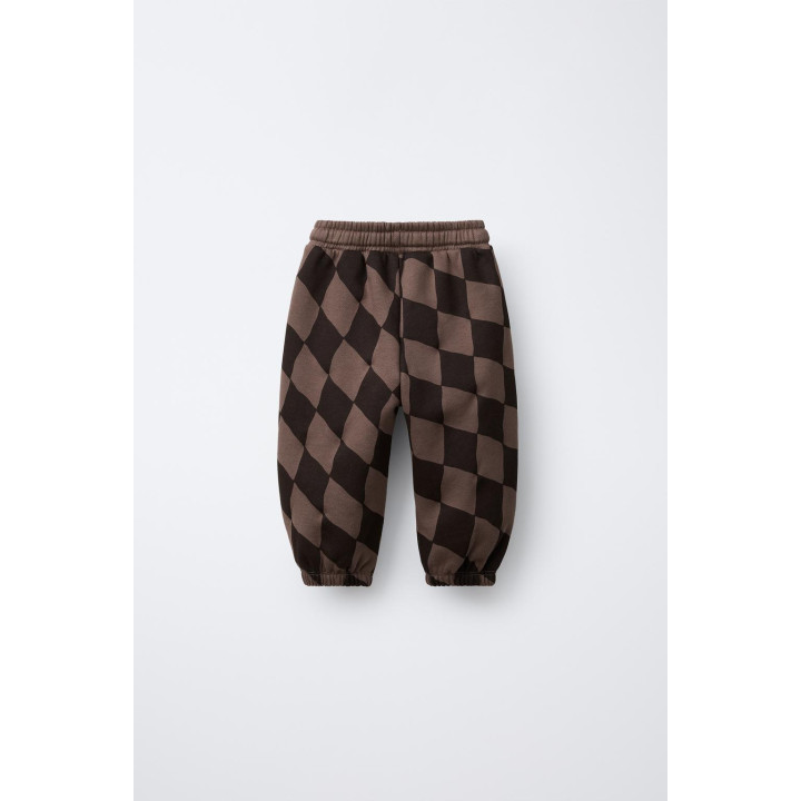 БРЮКИ ИЗ МЯГКОЙ ТКАНИ В РОМБЫ