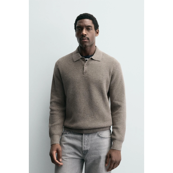 ПОЛО ИЗ ТРИКОТАЖА С ШЕРСТЬЮ