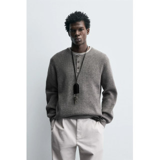 Джемпер с воротником бекер из рубчика