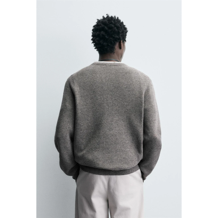 Джемпер с воротником бекер из рубчика