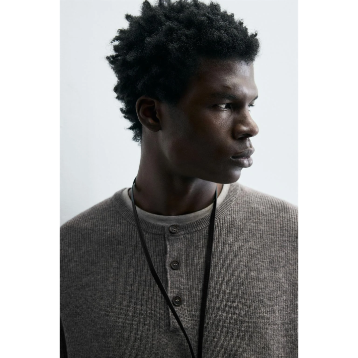 Джемпер с воротником бекер из рубчика