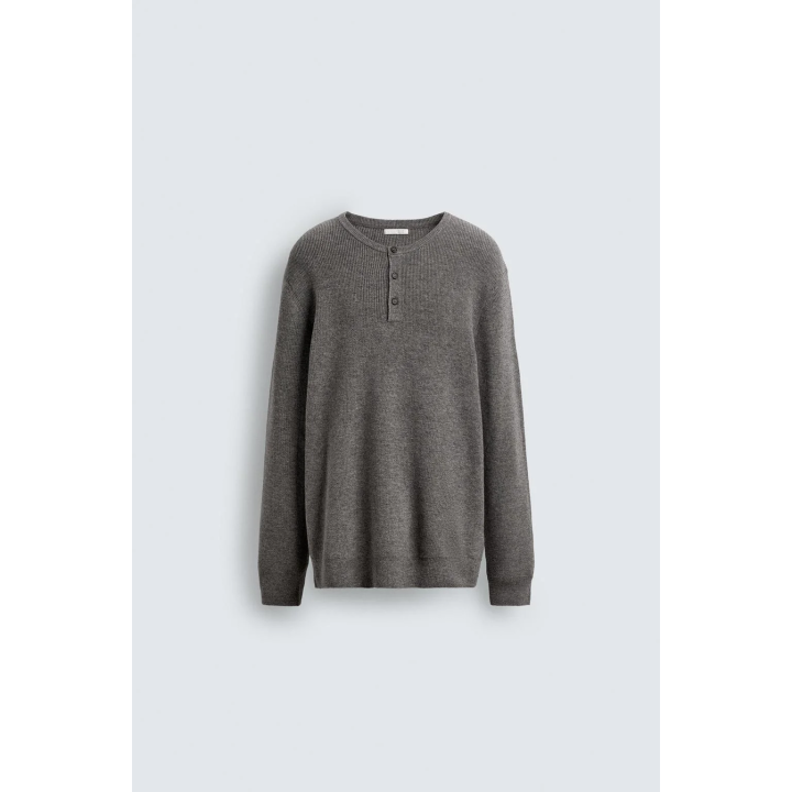 Джемпер с воротником бекер из рубчика