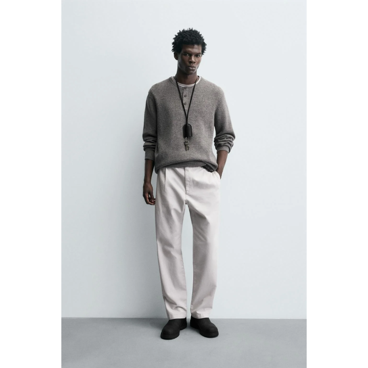 Джемпер с воротником бекер из рубчика