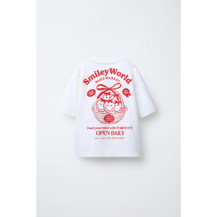 ФУТБОЛКА С ПРИНТОМ И НАШИВКОЙ SMILEYWORLD ®