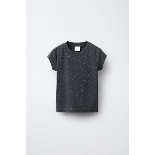 ФУТБОЛКА С ЭФФЕКТОМ ПОТЕРТОСТИ И СТРАЗАМИ