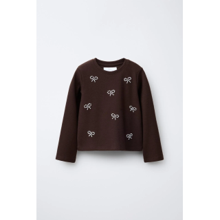 ЛОНГСЛИВ SOFT TOUCH С БАНТОМ И БУСИНАМИ