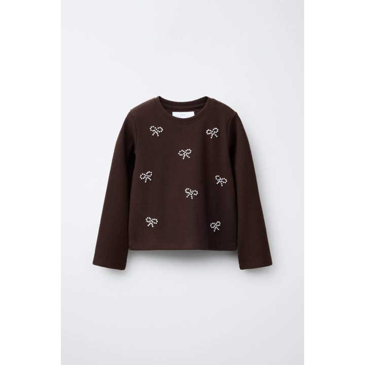 ЛОНГСЛИВ SOFT TOUCH С БАНТОМ И БУСИНАМИ