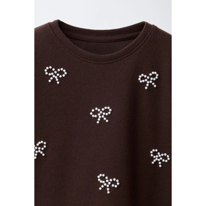 ЛОНГСЛИВ SOFT TOUCH С БАНТОМ И БУСИНАМИ