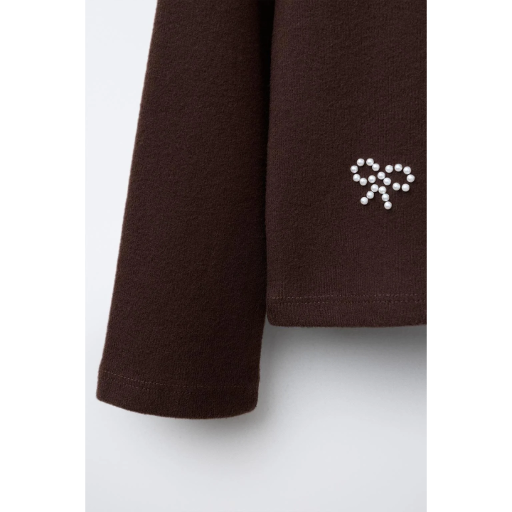 ЛОНГСЛИВ SOFT TOUCH С БАНТОМ И БУСИНАМИ