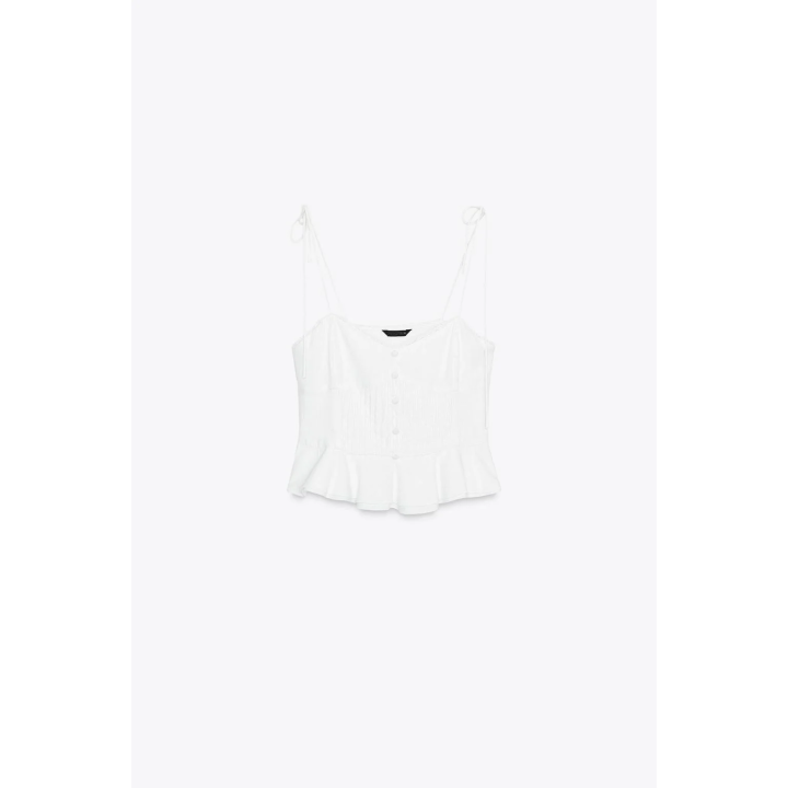 РОМАНТИЧНЫЙ ТОП ИЗО ЛЬНА С ЗАЩИПАМИ