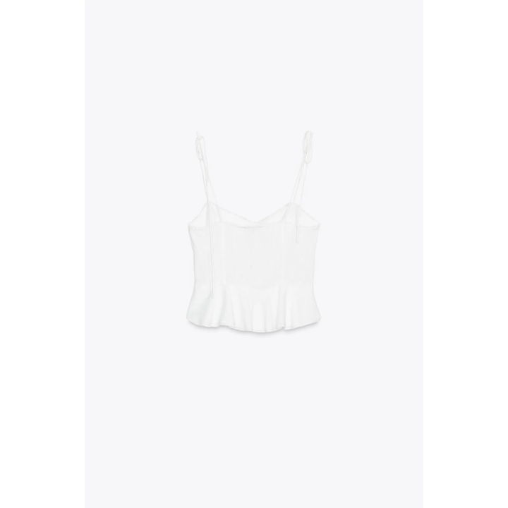 РОМАНТИЧНЫЙ ТОП ИЗО ЛЬНА С ЗАЩИПАМИ