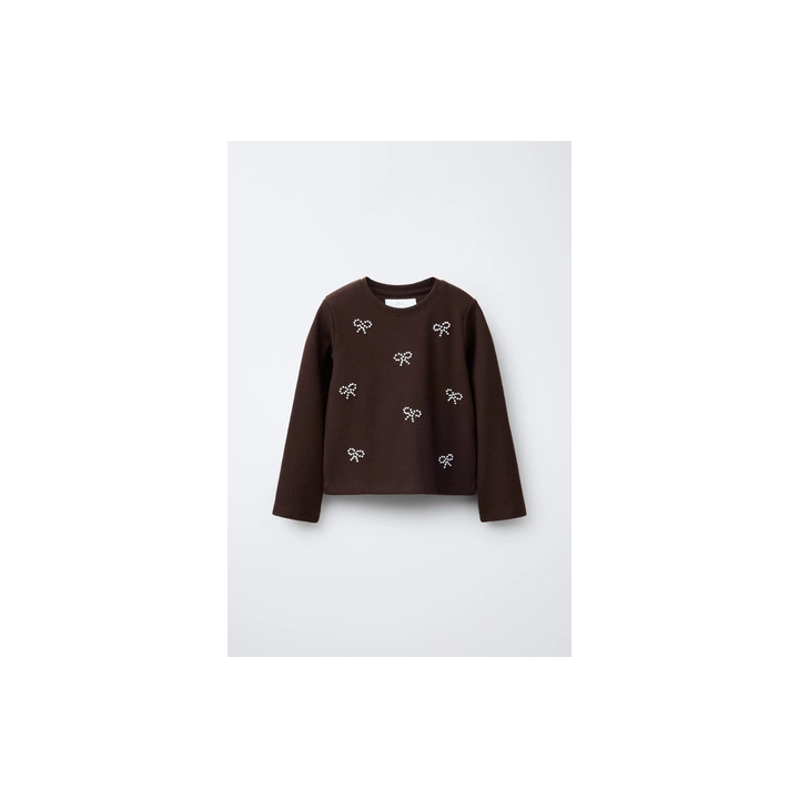 ЛОНГСЛИВ SOFT TOUCH С БАНТОМ И БУСИНАМИ