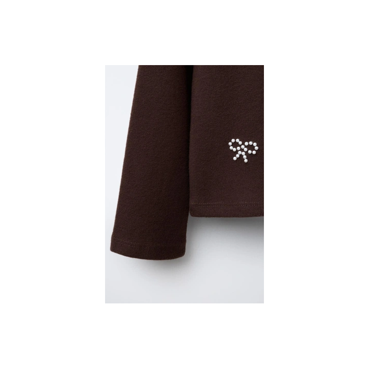 ЛОНГСЛИВ SOFT TOUCH С БАНТОМ И БУСИНАМИ