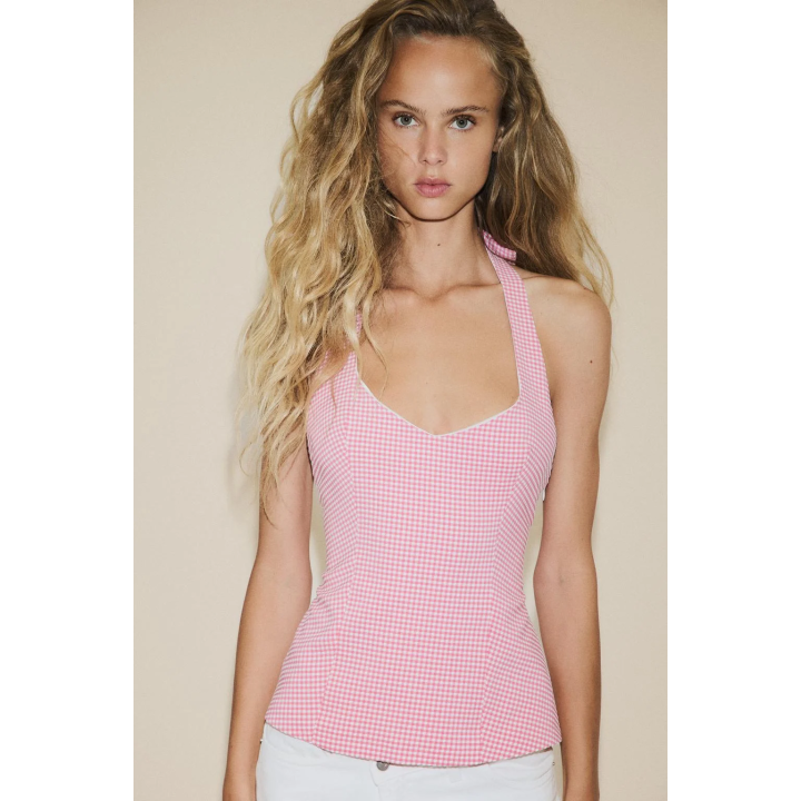 ТОП С ГОРЛОВИНОЙ ХАЛТЕР И БАНТОМ НА СПИНЕ