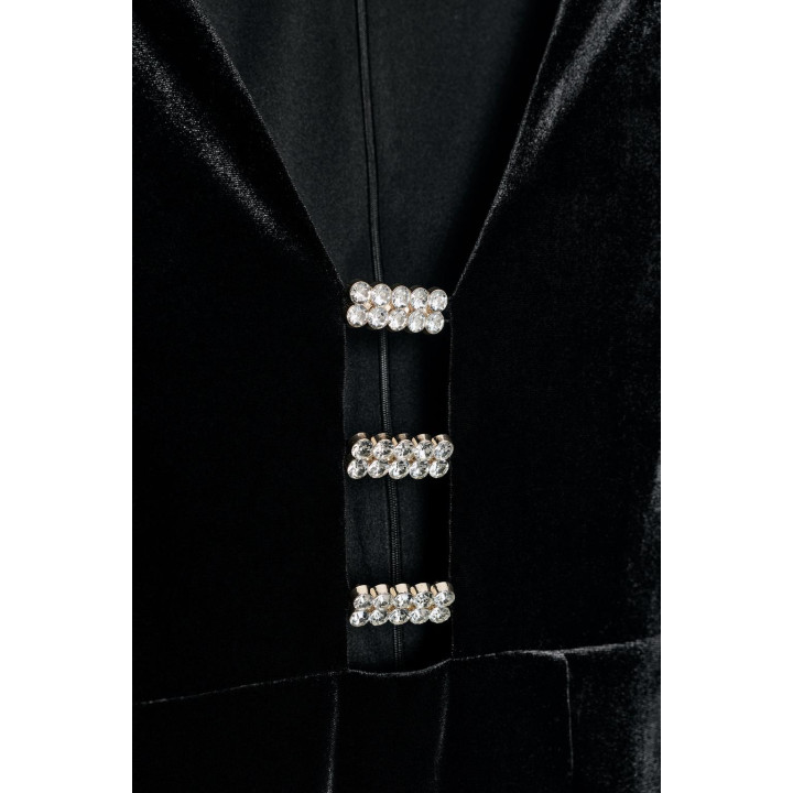 Сияющее бархатное платье-миди с аппликациями