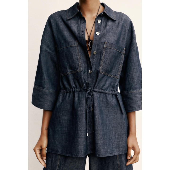 РУБАШКА САФАРИ ИЗ ЛЬНА