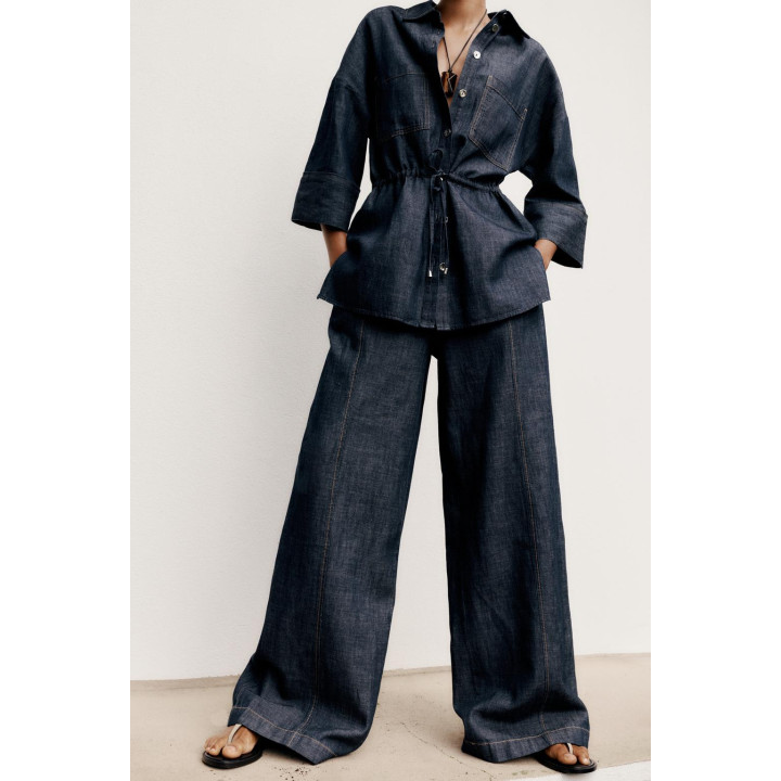 ШИРОКИЕ БРЮКИ ИЗ ЛЬНА