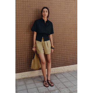 БЕРМУДЫ ИЗ ЛЬНА С РЕМНЕМ