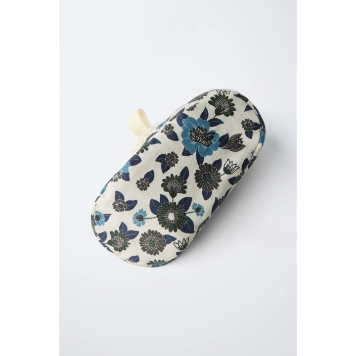 Балетки с бантом и цветочным узором