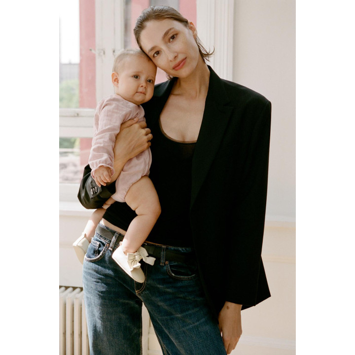 Туфли-балетки из кожи