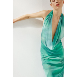 ДЛИННОЕ ПЛАТЬЕ ИЗ ТКАНИ С ПРИНТОМ