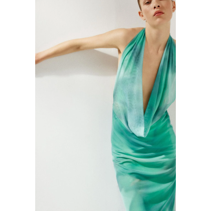 ДЛИННОЕ ПЛАТЬЕ ИЗ ТКАНИ С ПРИНТОМ