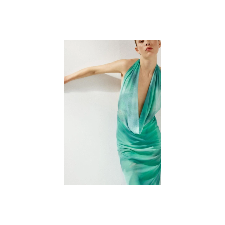 ДЛИННОЕ ПЛАТЬЕ ИЗ ТКАНИ С ПРИНТОМ