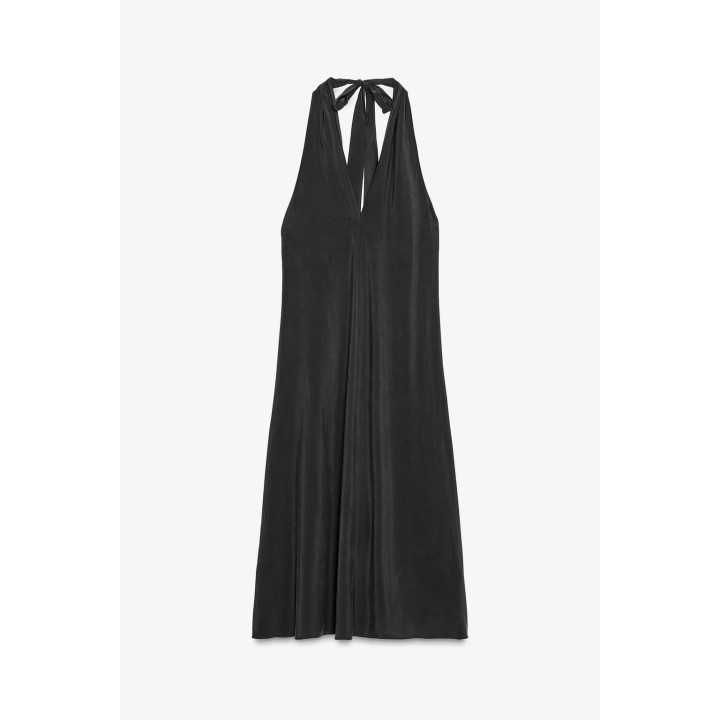 ПЛАТЬЕ МИДИ С ГОРЛОВИНОЙ ХАЛТЕР И ЗАВЯЗКАМИ