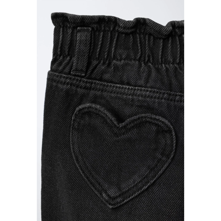 ДЖИНСЫ PAPERBAG С КАРМАНАМИ-СЕРДЕЧКАМИ