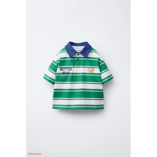 Поло-рубашка в полоску с принтом butterbear ©