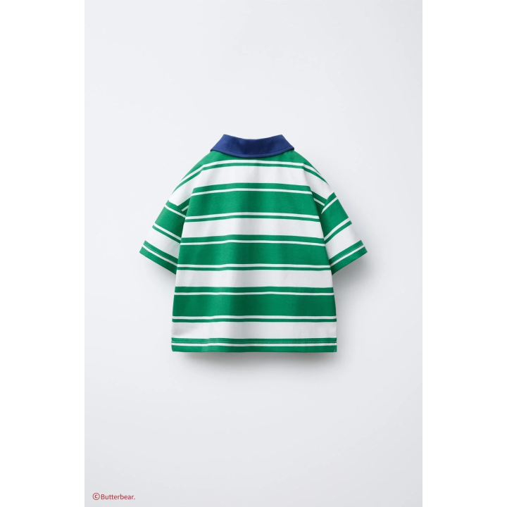 Поло-рубашка в полоску с принтом butterbear ©