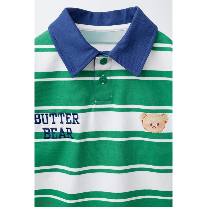 Поло-рубашка в полоску с принтом butterbear ©