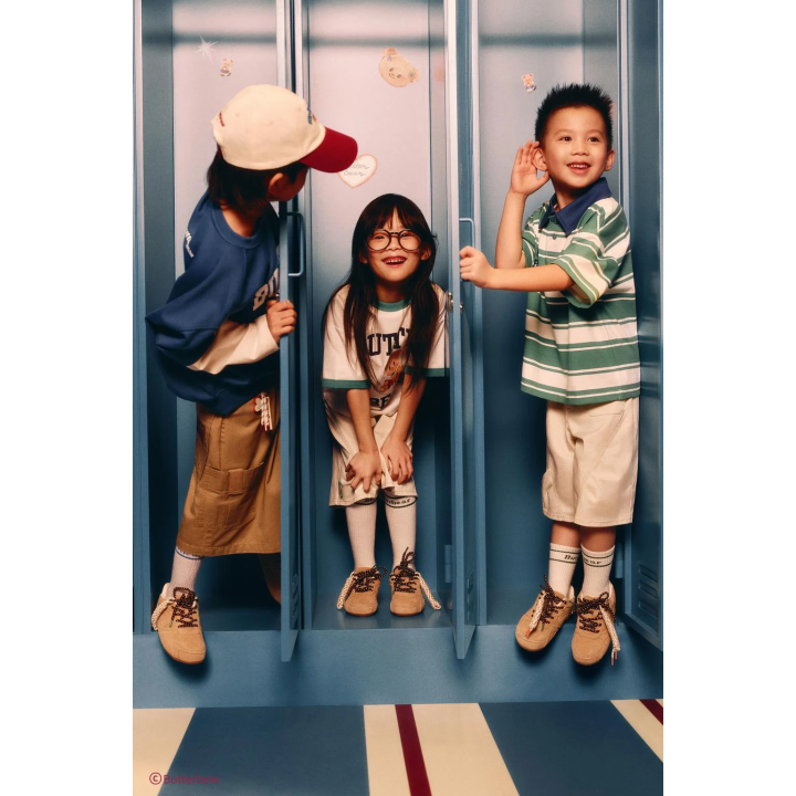 Поло-рубашка в полоску с принтом butterbear ©