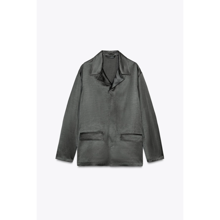 БЛЕЙЗЕР ИЗ АТЛАСНОЙ ТКАНИ С ЛЬНОМ — ZW COLLECTION