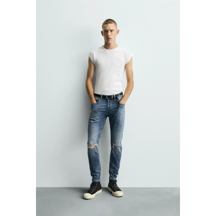 ДЖИНСЫ SKINNY FIT С РАЗРЕЗАМИ