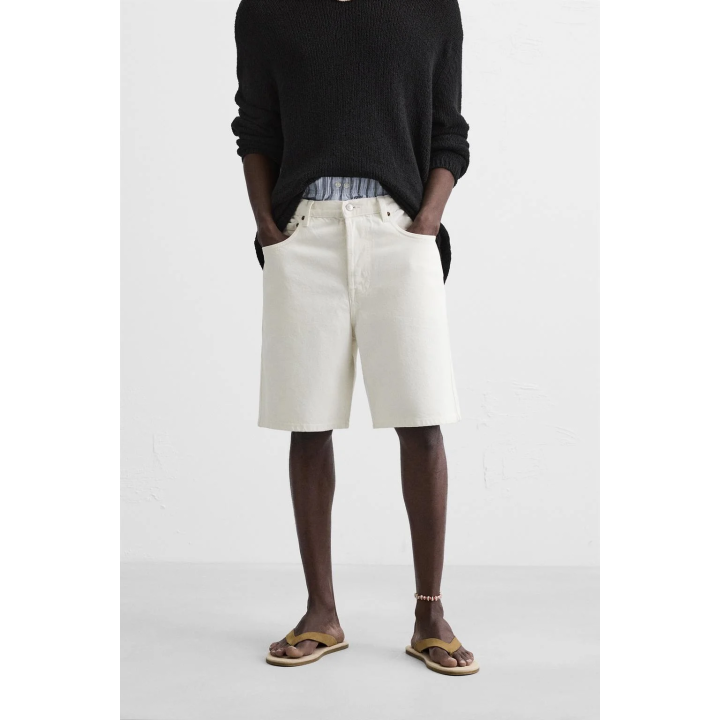 Джинсовые бермуды прямого кроя