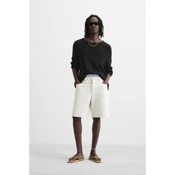 Джинсовые бермуды прямого кроя