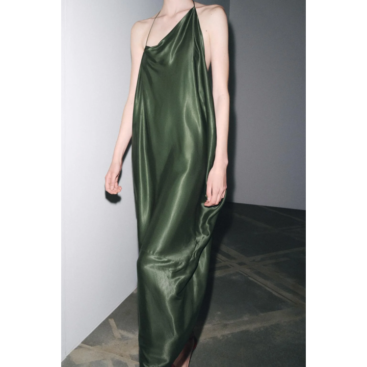 АСИММЕТРИЧНОЕ АТЛАСНОЕ ПЛАТЬЕ — ZW COLLECTION