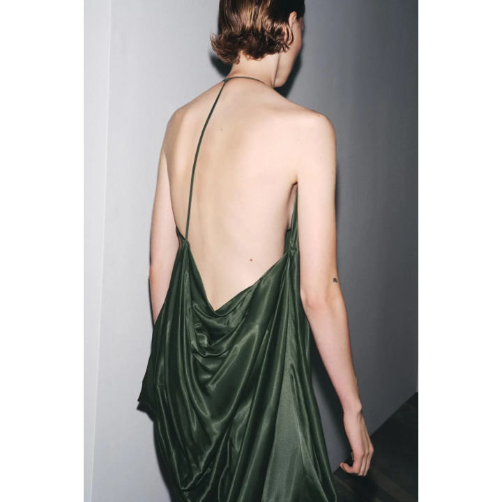 АСИММЕТРИЧНОЕ АТЛАСНОЕ ПЛАТЬЕ — ZW COLLECTION