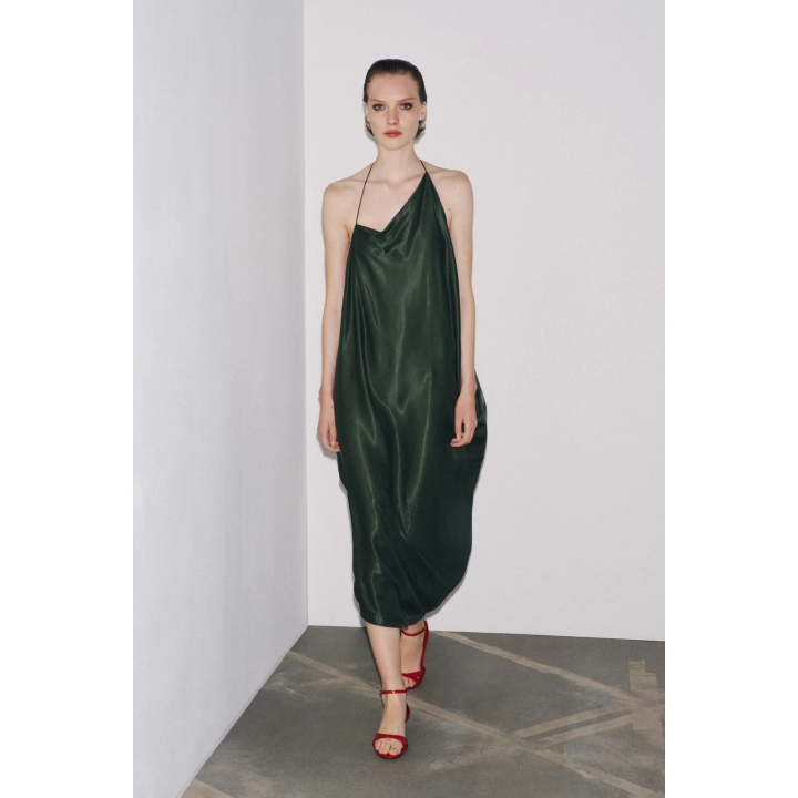 АСИММЕТРИЧНОЕ АТЛАСНОЕ ПЛАТЬЕ — ZW COLLECTION