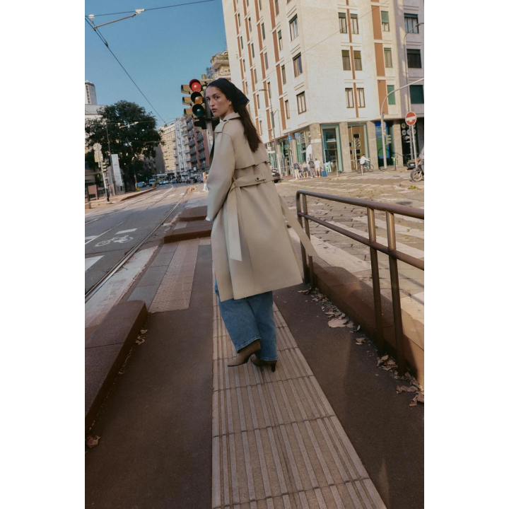 ДЛИННЫЙ ТРЕНЧ С ПОЯСОМ, ВЕТРОЗАЩИТНЫЙ, ВОДООТТАЛКИВАЮЩИЙ