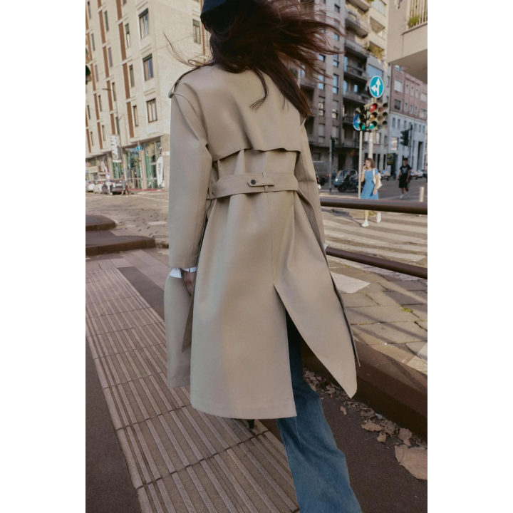 ДЛИННЫЙ ТРЕНЧ С ПОЯСОМ, ВЕТРОЗАЩИТНЫЙ, ВОДООТТАЛКИВАЮЩИЙ