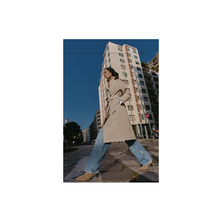 ДЛИННЫЙ ТРЕНЧ С ПОЯСОМ, ВЕТРОЗАЩИТНЫЙ, ВОДООТТАЛКИВАЮЩИЙ