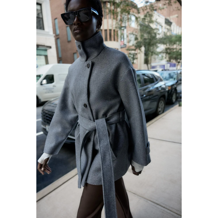 SOFT DOUBLE-POSITION COLLAR COAT