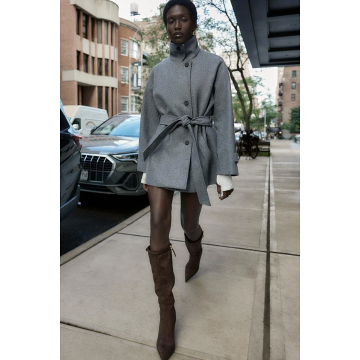 SOFT DOUBLE-POSITION COLLAR COAT