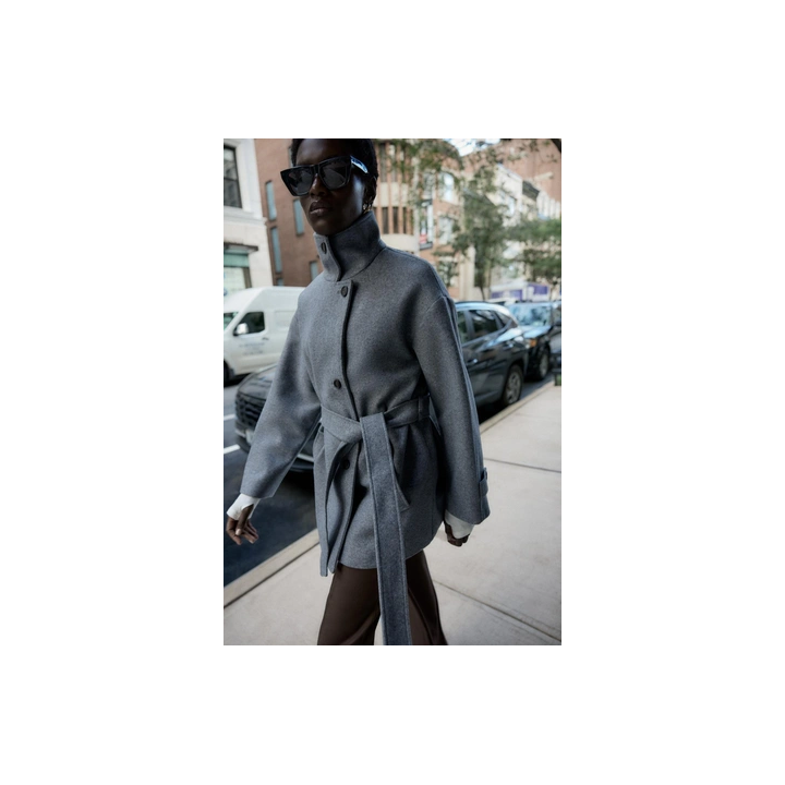 SOFT DOUBLE-POSITION COLLAR COAT