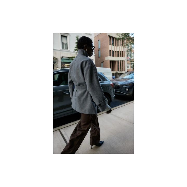 SOFT DOUBLE-POSITION COLLAR COAT