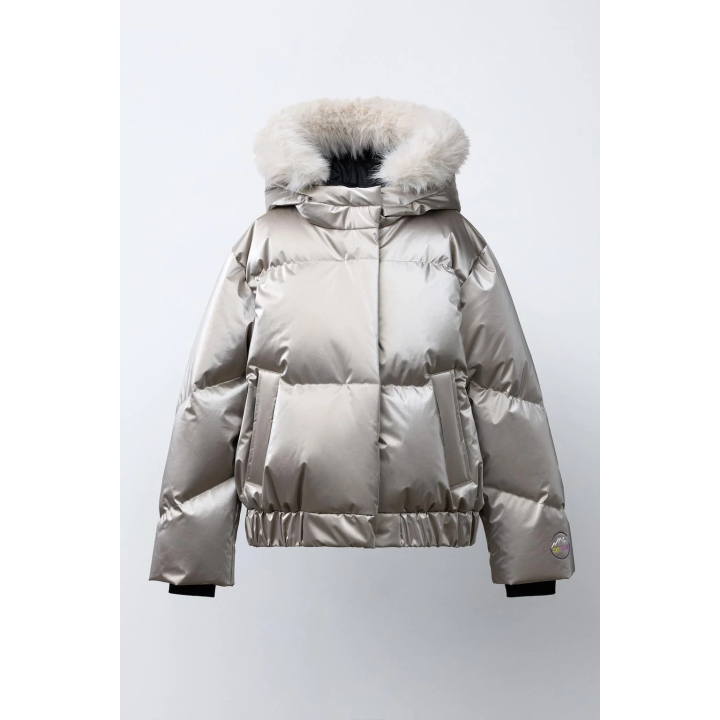 Металлическая водостойкая и ветрозащитная пуховая куртка recco® system ski collection