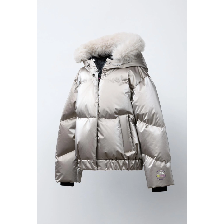 Металлическая водостойкая и ветрозащитная пуховая куртка recco® system ski collection